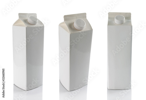milk boxes isolated over a white background