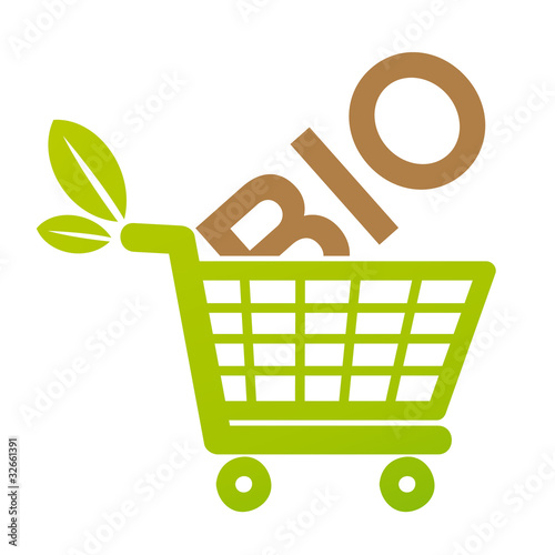 vecteur ,panier et mot bio