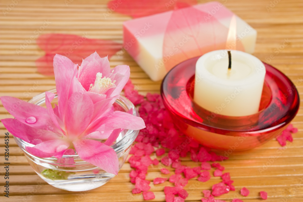Aromatic bath salt, natural soap and aroma candle Aromatic bath salt, natural soap and aroma candle