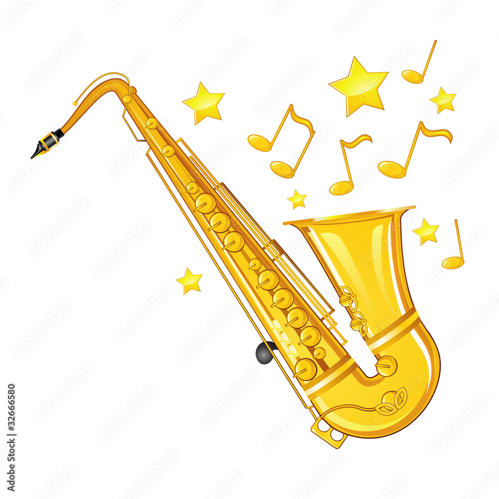 Fototapeta premium Gold saxophone
