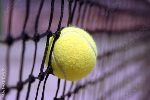 Pelota de tenis en la red © full image