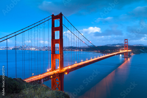 Golden Gate bridge after sunset, San Francisco California #32672774