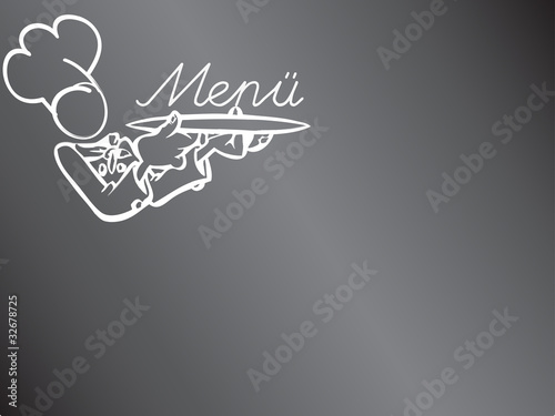 Menütafel - Tafel mit Koch und Tablett