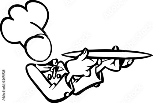 Koch mit Tablett