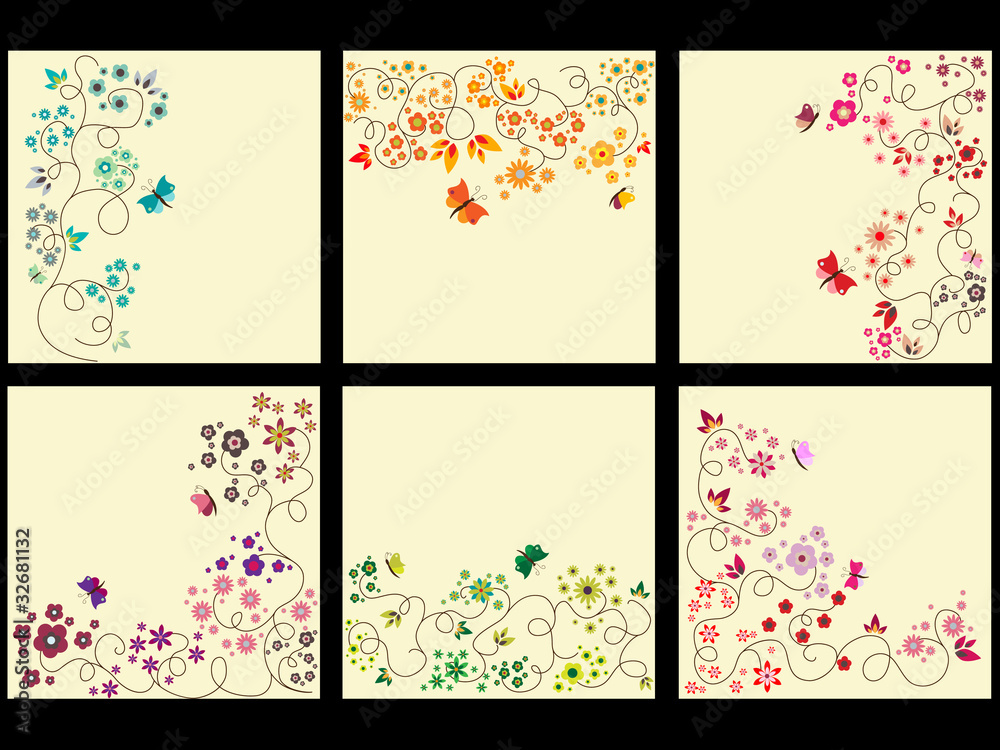 Floral background set