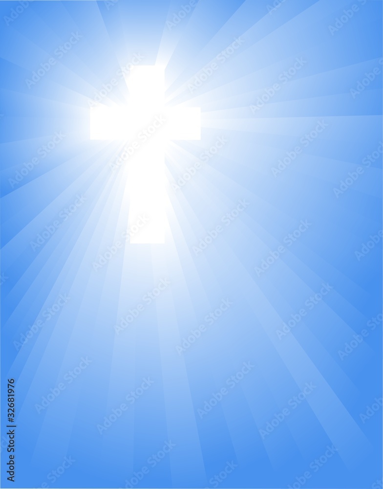 Fototapeta premium shining cross in the blue sky