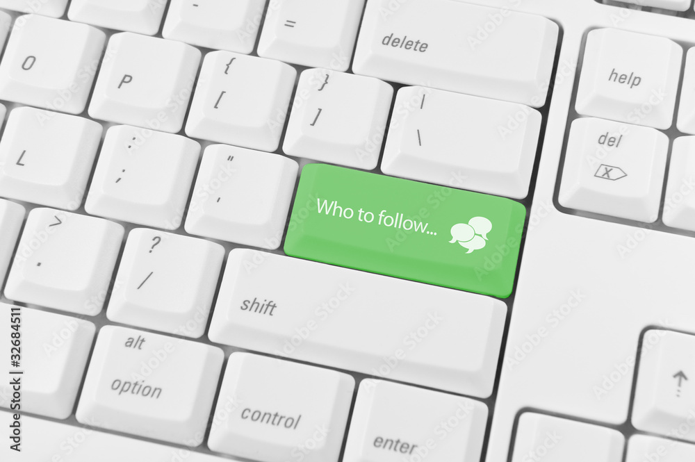 Keyboard with green key Who To Follow Keyboard with green key Who To Follow