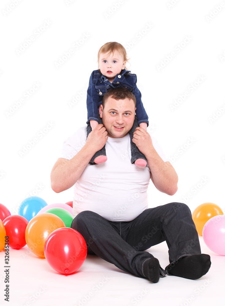 father plays with the small daughter. father plays with the small daughter.
