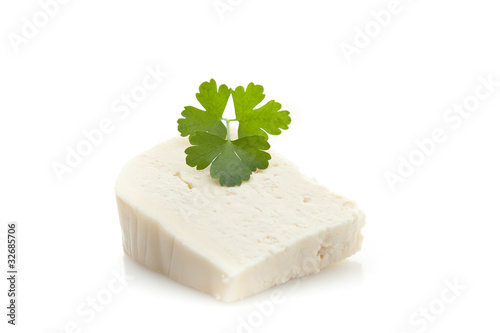 Goat cheese with fresh parsley