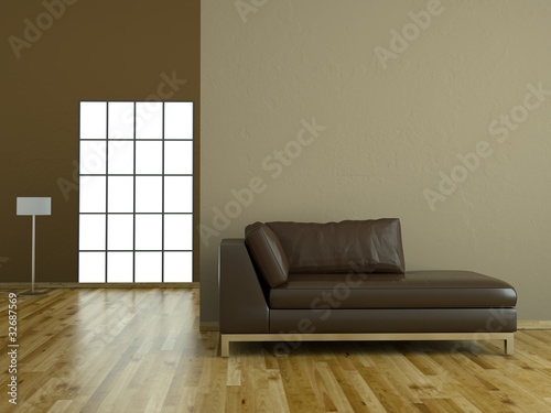 Fototapeta Naklejka Na Ścianę i Meble -  braunes Ledersofa modernes Design