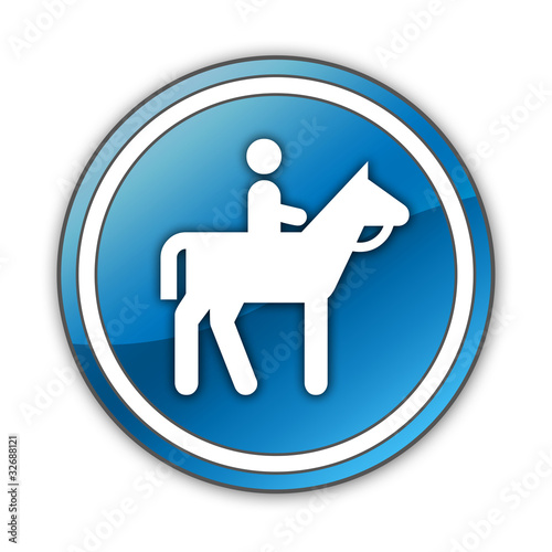 Glossy Button "Horse Trail"