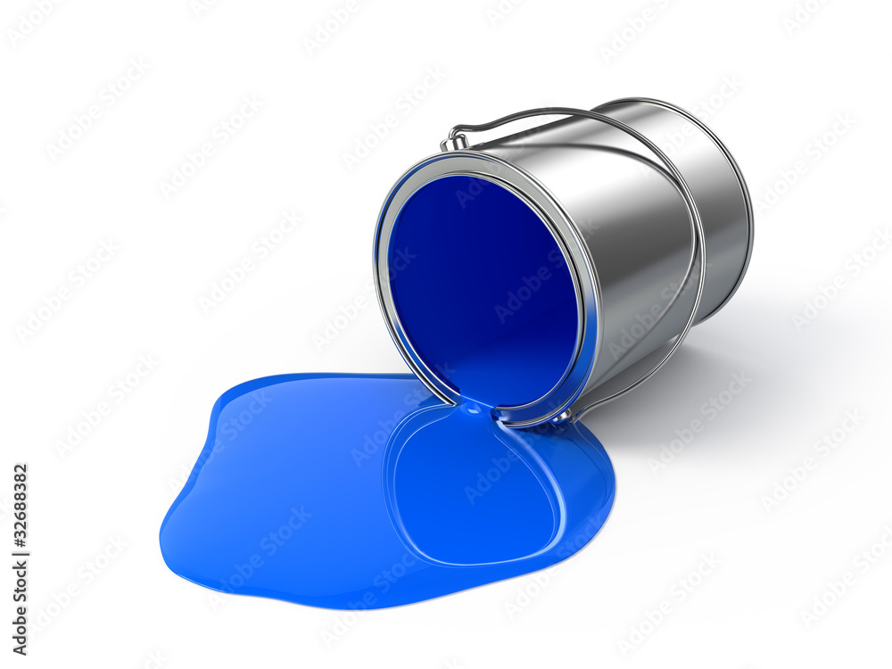 Blue spilled paint Stock Illustration