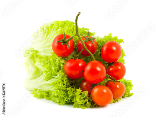 Tomatoes cherry and green salad
