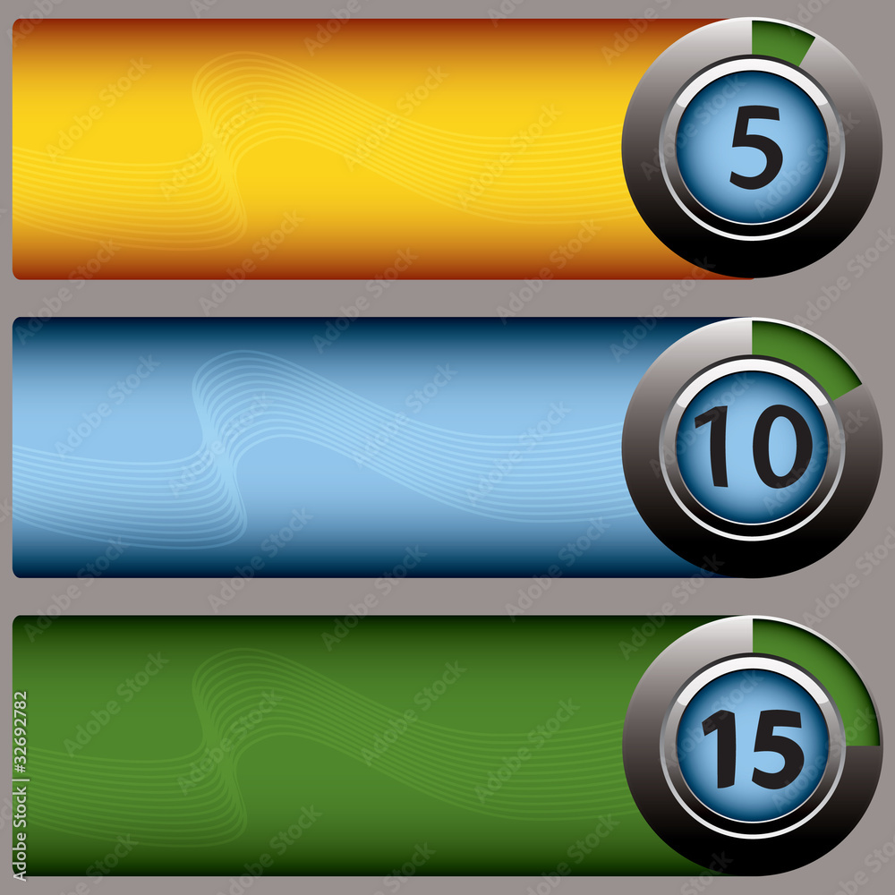 Timer banners with 12 diferent timer in swatches Timer banners with 12 diferent timer in swatches