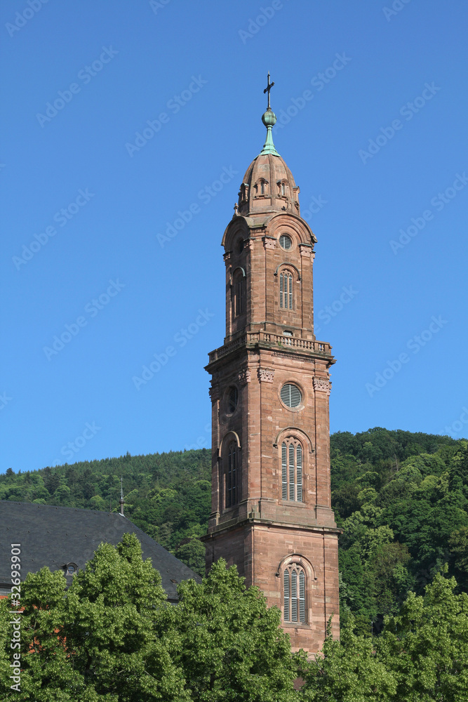 Kirchturm der Jesuitenkirche in Heidelberg