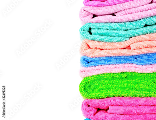 Few towels isolated on white