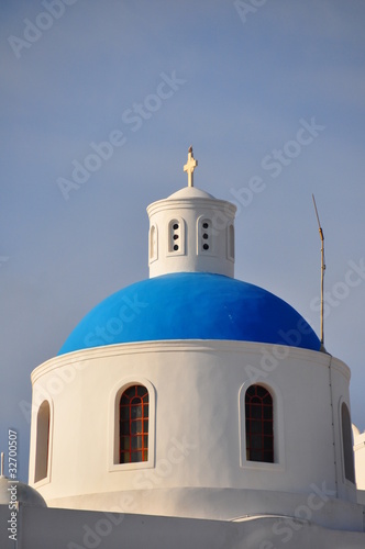 Closeup Blue Domed Church