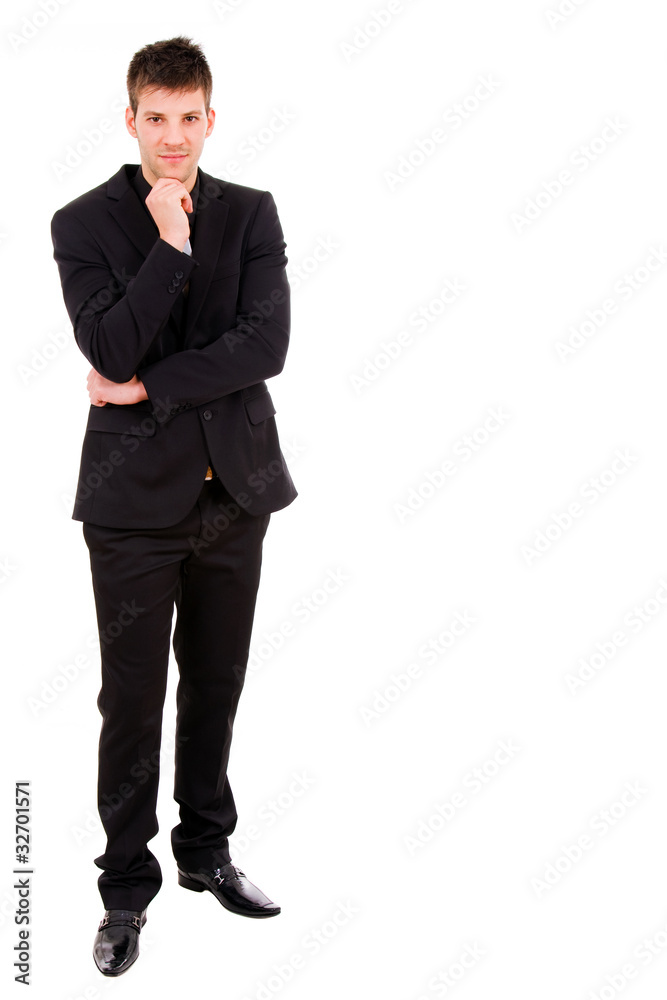young business man full body isolated on white background young business man full body isolated on white background