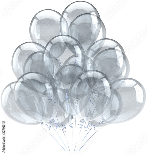 Balloons birthday party holiday decoration white translucent