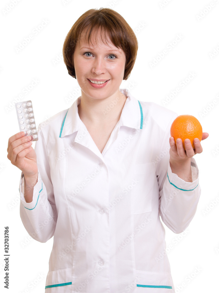 Doctor on a white background.