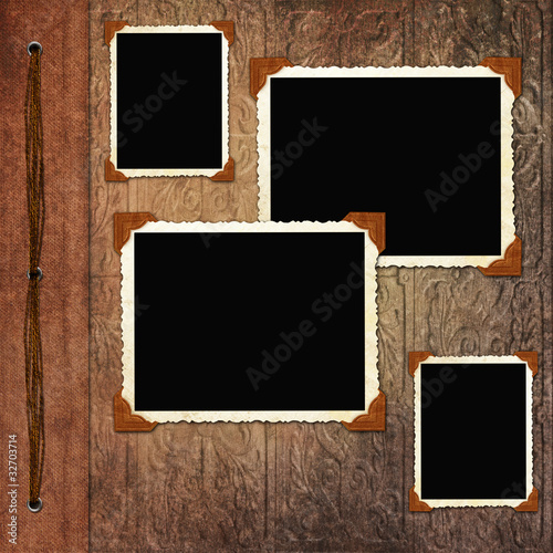 vintage page of old photo album