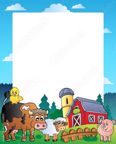 Country frame with red barn 1