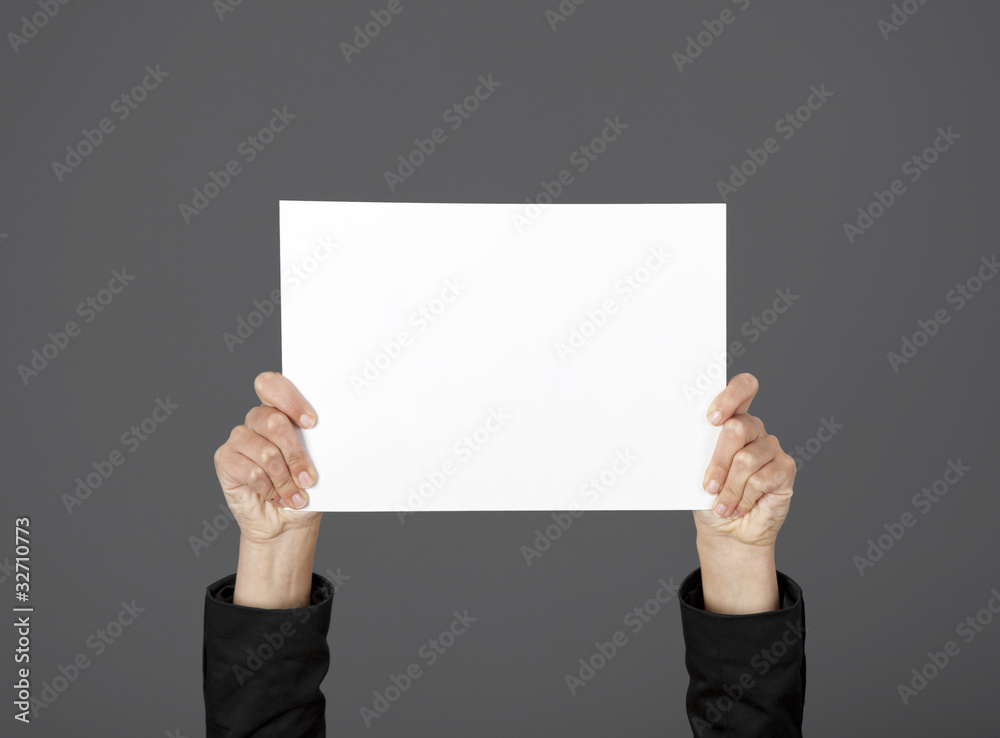 Holding a paper card