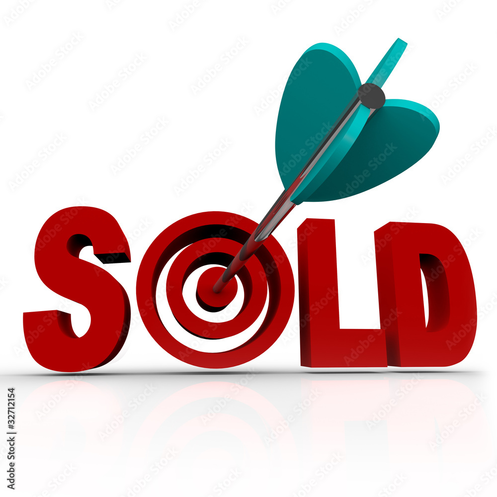 Sold - Arrow in Word Bullseye - Done Deal Transaction Sold - Arrow in Word Bullseye - Done Deal Transaction