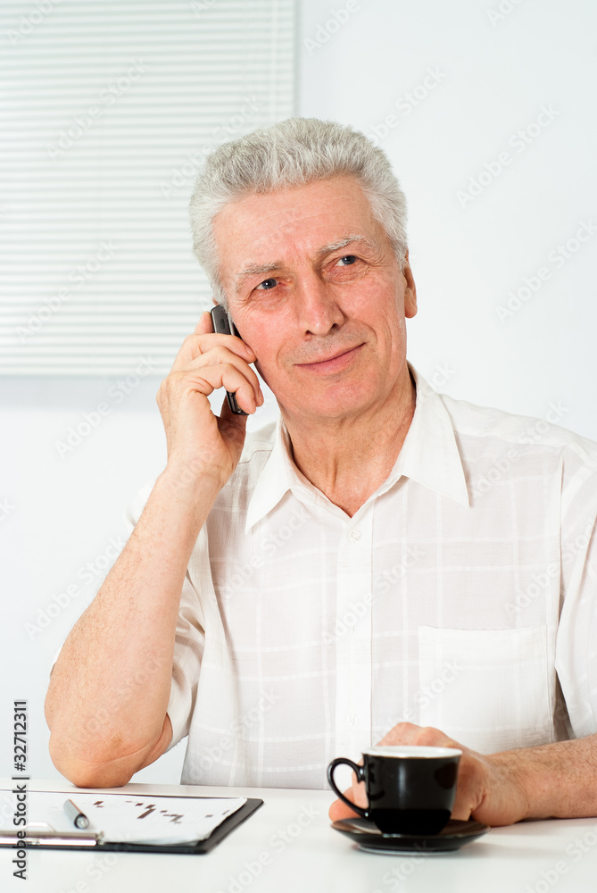 happy man on a white happy man on a white
