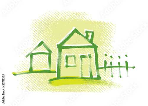 house icon, freehand drawing, vector