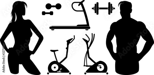 Fitness – Gym equipment (Vector)