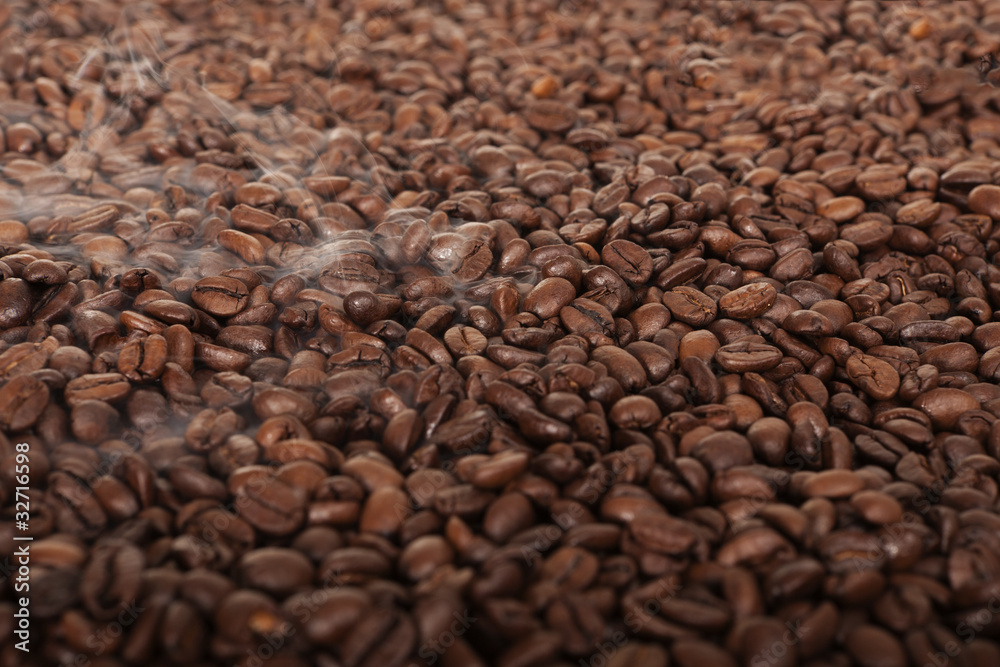 Coffe beans on white background