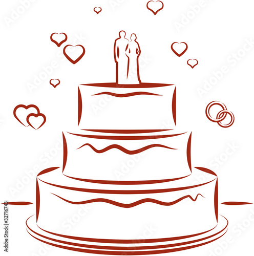 Wedding cake. Vector illustration