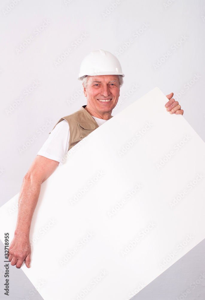 senior builder in helmet senior builder in helmet