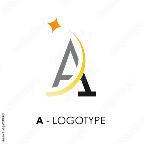 Logo letter A with star # Vector