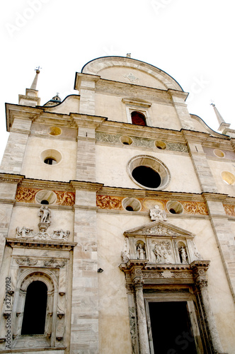 Tirano church at Terminus of Bernini Express in Italy