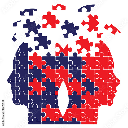 puzzle heads vector