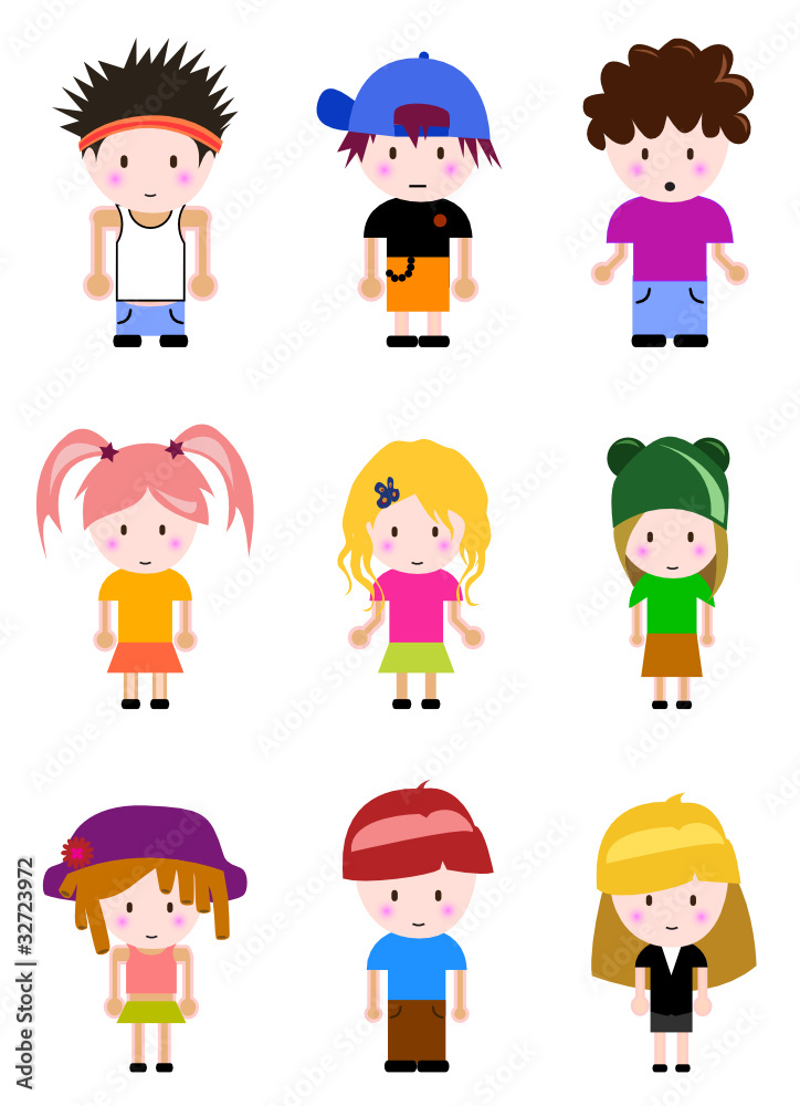 cartoon kid set