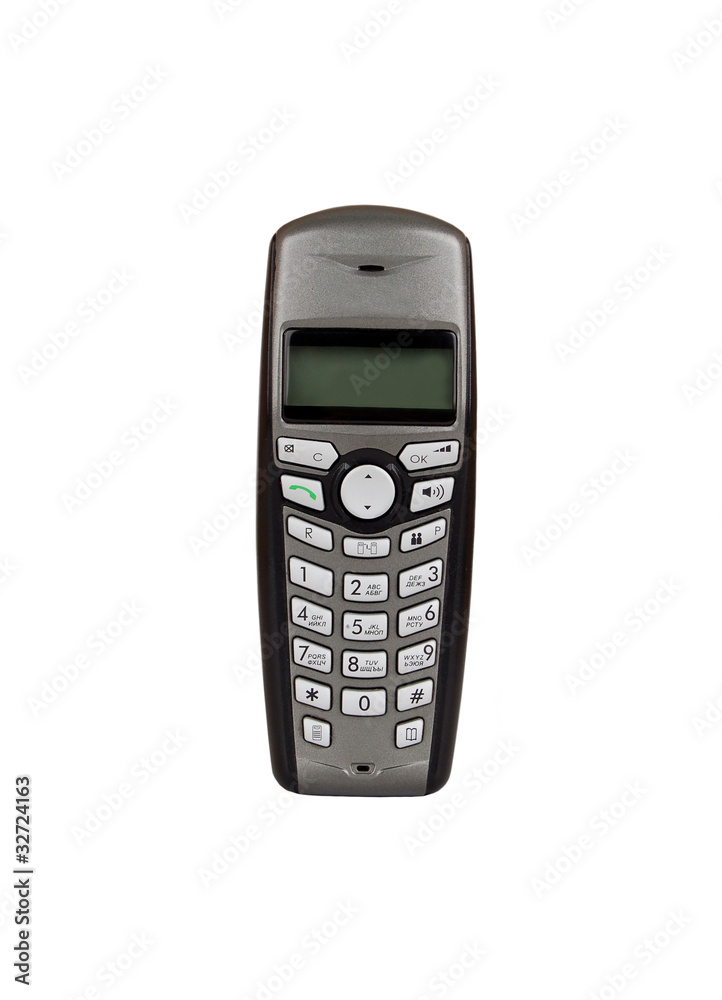 Cordless phone handset, isolated on white background Cordless phone handset, isolated on white background