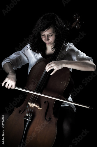 girl playing cello