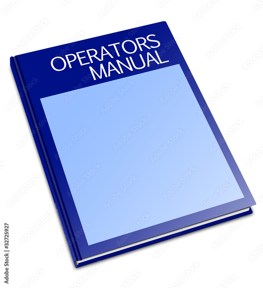 Blank OPERATORS MANUAL hard cover workshop manual book asset, isolated, light blue and dark blue Blank OPERATORS MANUAL hard cover workshop manual book asset, isolated, light blue and dark blue