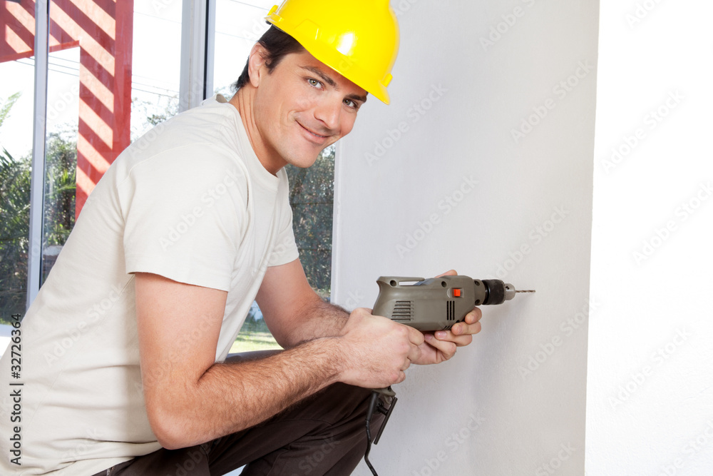 Portrait of smiling man worker Portrait of smiling man worker