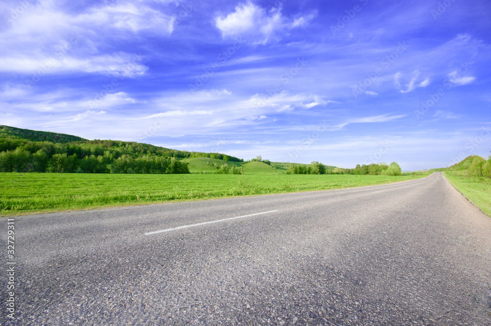 Spring sunny day landscape