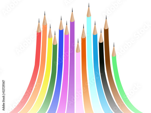abstract rainbow background formed by colorful pencils