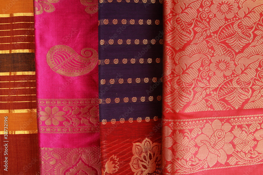 Close up of an Indian Saree design. Close up of an Indian Saree design.