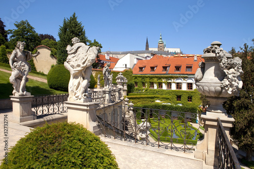 prague - vrtba garden and hradcany castle photo