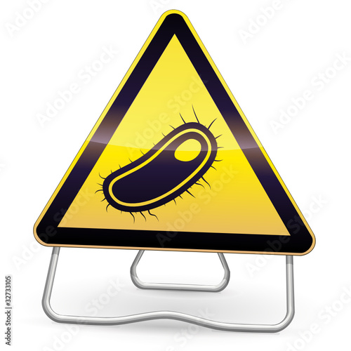 Panneau de danger bactérie (trépied)