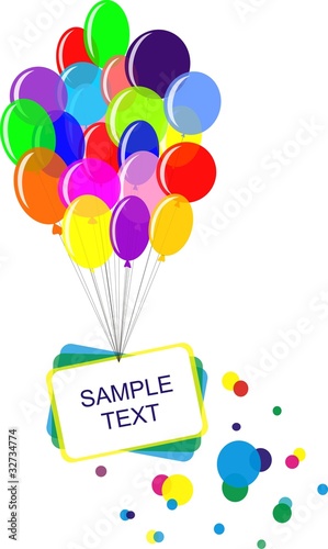 card on the balloons