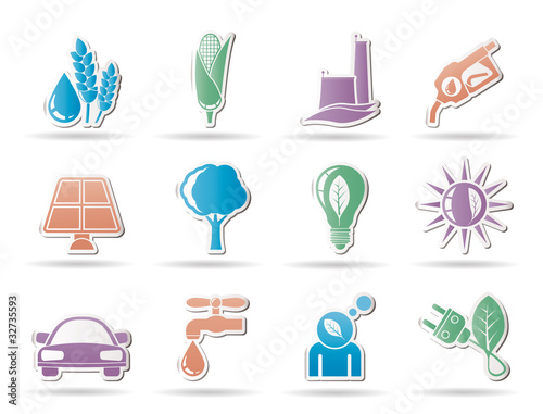 Ecology, environment and nature icons - vector illustration