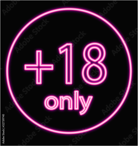 bouton neon +18 only